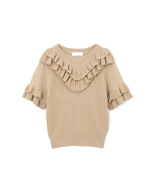 JILL STUART（ジルスチュアート）の「◆スティーナラッフルニット（ニット/セーター・レディース・ホワイト/ベージュ/ピンク/グレー・FREE）」の9枚目の写真