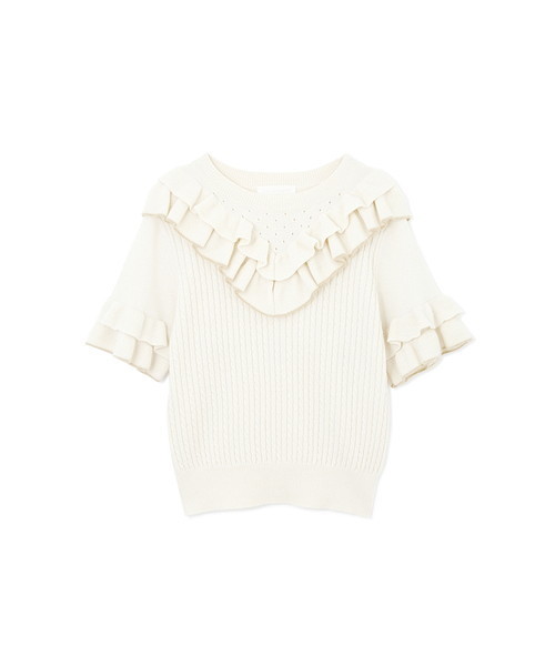 JILL STUART（ジルスチュアート）の「◆スティーナラッフルニット（ニット/セーター・レディース・ホワイト/ベージュ/ピンク/グレー・FREE）」の11枚目の写真