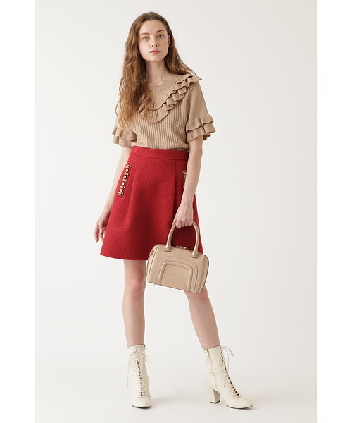 JILL STUART（ジルスチュアート）の「◆スティーナラッフルニット（ニット/セーター・レディース・ホワイト/ベージュ/ピンク/グレー・FREE）」の14枚目の写真