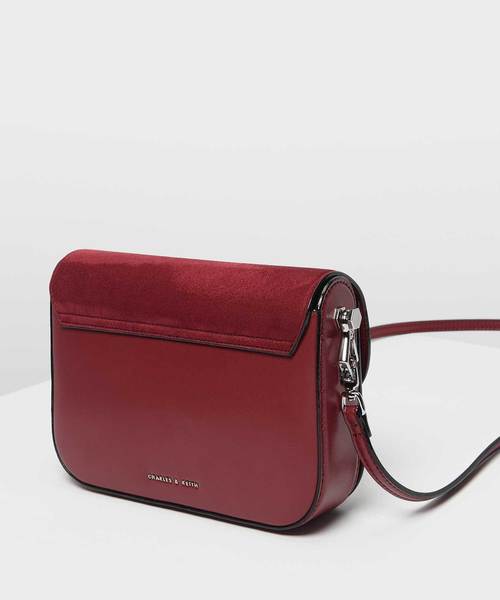 CHARLES & KEITH（チャールズ & キース）の「ロボットディテールプッシュロックバッグ / Robot Detail Push-Lock Bag（ショルダーバッグ・レディース・ブラック/ベージュ/サックスブルー/マルーン・M）」の22枚目の写真