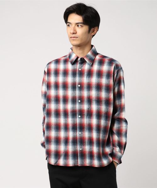 VENCEEXCHANGE(ヴァンスエクスチェンジ)の「ドロップショルダーチェックシャツ(シャツ/ブラウス・メンズ・レッド/グリーン・M/L)」の7枚目の写真