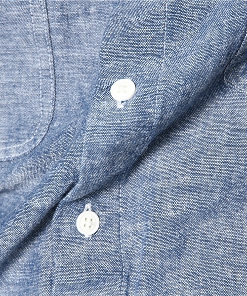 WEGO（ウィゴー）の「WEGO/メランジダンガリーシャツ（シャツ/ブラウス・メンズ・ホワイト系その他/ホワイト/ネイビー/レッド・LARGE/MEDIUM）」の11枚目の写真