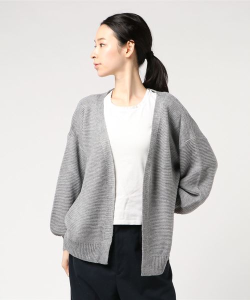 KOBE LETTUCE（コウベレタス）の「ショート丈バルーン袖ゆるニットカーディガン＊レディース/ライトアウター[C3497]神戸レタス（カーディガン/ボレロ・レディース・ブラック/ベージュ/グレー・FREE）」の10枚目の写真