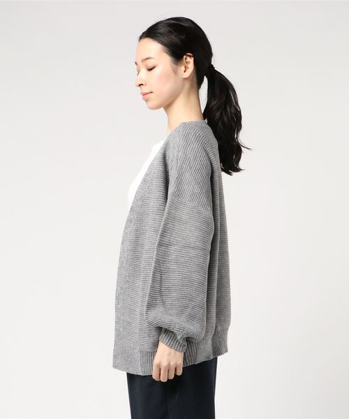 KOBE LETTUCE（コウベレタス）の「ショート丈バルーン袖ゆるニットカーディガン＊レディース/ライトアウター[C3497]神戸レタス（カーディガン/ボレロ・レディース・ブラック/ベージュ/グレー・FREE）」の4枚目の写真