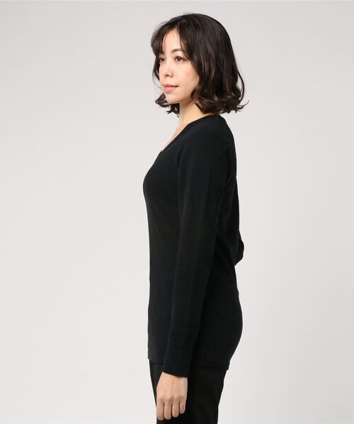 ARCHIVER（アーカイバ）の「【69】【it】【セレクト】Wフェイス VネックロンＴ（Tシャツ/カットソー・レディース・ホワイト/ブラック/ネイビー/グレー・MEDIUM/LARGE）」の5枚目の写真
