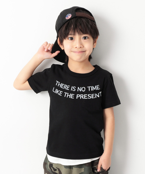 devirock(デビロック)の「ポケットロゴプリントTシャツ(Tシャツ/カットソー・キッズ・ブラック/カーキ/ホワイト系その他/グリーン系その他/スミクロ/ホワイト系その他2・110cm/100cm/120cm/130cm/140cm/150cm/160cm)」の3枚目の写真