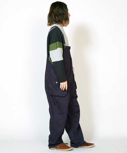 チャイハネ（チャイハネ）の「【チャイハネ】無地コットンMEN'Sサロペット（サロペット/オーバーオール・メンズ・ネイビー/カーキ・FREE）」の8枚目の写真
