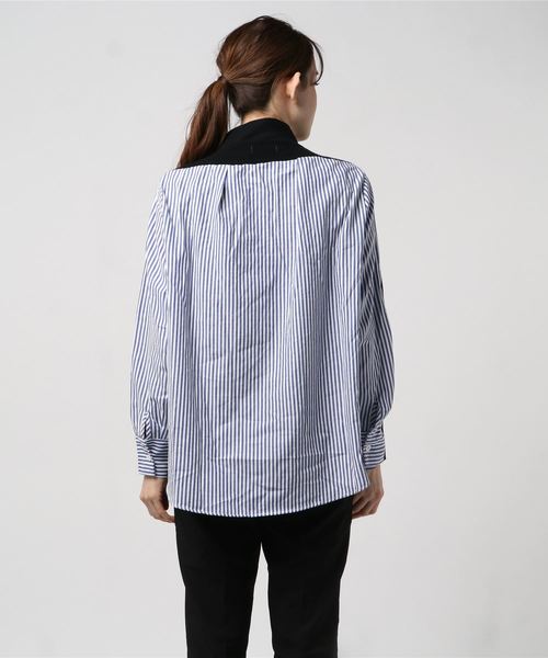 LUGG NAGG(ラグナグ)の「【Jewelobe/ ジュエローブ】 ニット切替デザインシャツ(シャツ/ブラウス・レディース・ブラック/ネイビー/グレー・FREE)」の11枚目の写真