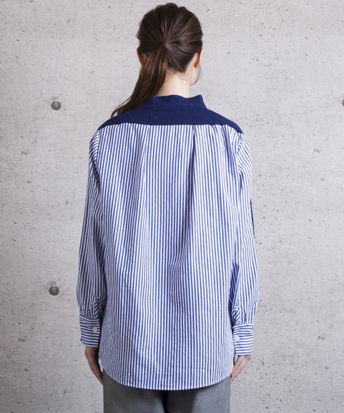 LUGG NAGG(ラグナグ)の「【Jewelobe/ ジュエローブ】 ニット切替デザインシャツ(シャツ/ブラウス・レディース・ブラック/ネイビー/グレー・FREE)」の12枚目の写真