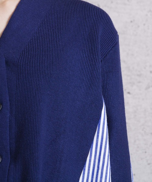 LUGG NAGG(ラグナグ)の「【Jewelobe/ ジュエローブ】 ニット切替デザインシャツ(シャツ/ブラウス・レディース・ブラック/ネイビー/グレー・FREE)」の9枚目の写真