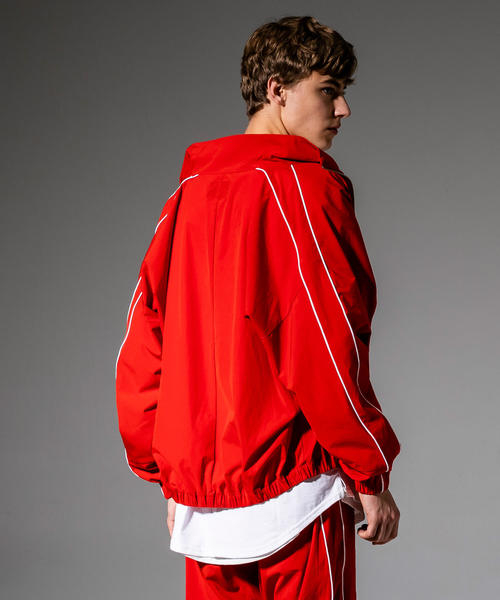 NUMBER (N)INE DENIM(ナンバーナインデニム)の「NUMBER (N)INE DENIM(ナンバーナインデニム)ストレッチナイロントラックジャケット(ブルゾン・メンズ・ブラック/レッド・SMALL/MEDIUM/LARGE/X-LARGE)」の5枚目の写真