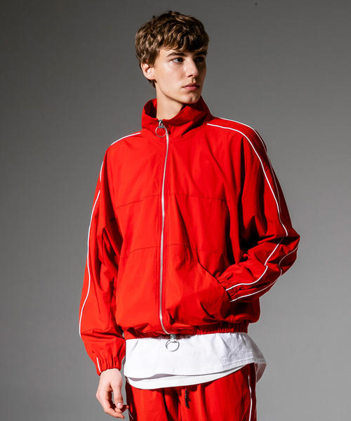 NUMBER (N)INE DENIM(ナンバーナインデニム)の「NUMBER (N)INE DENIM(ナンバーナインデニム)ストレッチナイロントラックジャケット(ブルゾン・メンズ・ブラック/レッド・SMALL/MEDIUM/LARGE/X-LARGE)」の3枚目の写真