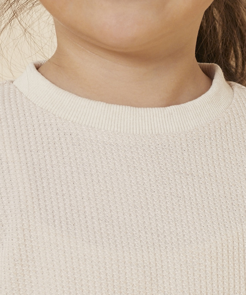 PairPair（ペアペア）の「ワッフルペプラムトップス（Tシャツ/カットソー・キッズ・カーキ/アイボリー・M(115-130)/S(100-115)）」の15枚目の写真
