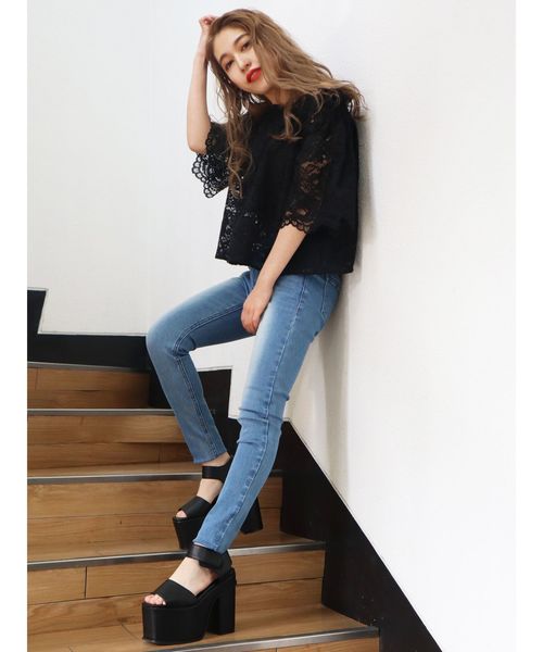 EMODA（エモダ）の「コンビネーションハイヒールサンダル（サンダル・レディース・ホワイト/ブラック/オレンジ・SMALL/MEDIUM/LARGE）」の11枚目の写真