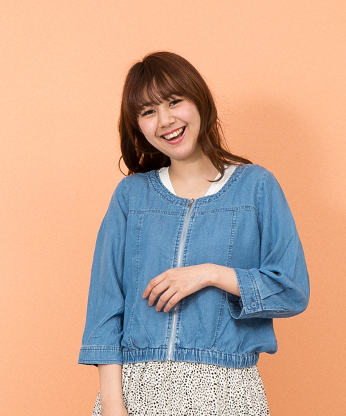 MARBLE WALTS（マーブルワルツ）の「ノーカラーカジュアルジャケット（ブルゾン・レディース・ベージュ/カーキ/サックスブルー/ブルー・M/L）」の7枚目の写真