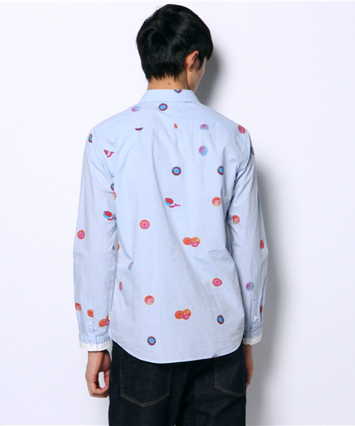 R.NEWBOLD（アールニューボールド）の「HALFTIME SHIRT/LS/145609（シャツ/ブラウス・メンズ・ホワイト/ブルー・LARGE/X-LARGE/MEDIUM/SMALL）」の5枚目の写真