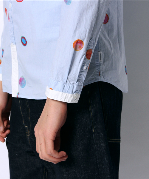 R.NEWBOLD（アールニューボールド）の「HALFTIME SHIRT/LS/145609（シャツ/ブラウス・メンズ・ホワイト/ブルー・LARGE/X-LARGE/MEDIUM/SMALL）」の7枚目の写真