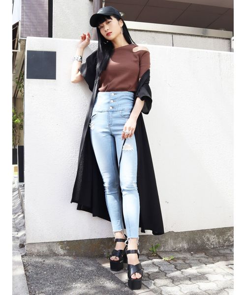 EMODA USEDヘムカットハイウエストパギンス ヘムカットオフハイウエストパギンス（デニムパンツ）｜EMODA