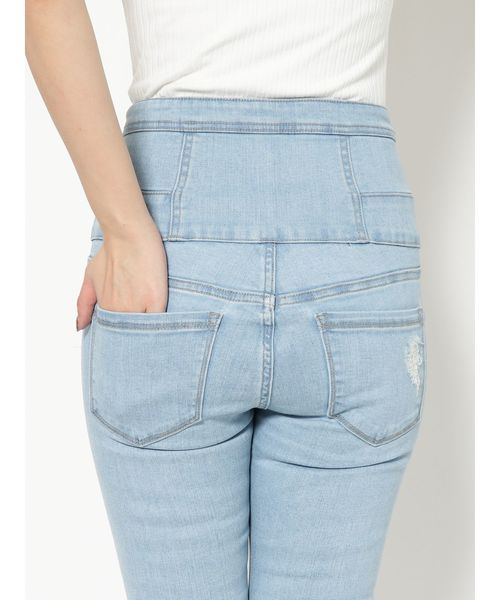 EMODA（エモダ）の「ヘムカットオフハイウエストパギンス（デニムパンツ・レディース・ライトブルー/ブラック/インディゴブルー・SMALL/MEDIUM/X-SMALL）」の12枚目の写真