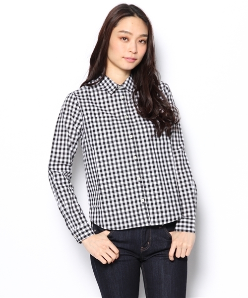 Denime（ドゥニーム）の「ギンガムチェックシャツ（シャツ/ブラウス・レディース・ブラック/ブルー/サックスブルー/ネイビー・FREE）」の2枚目の写真