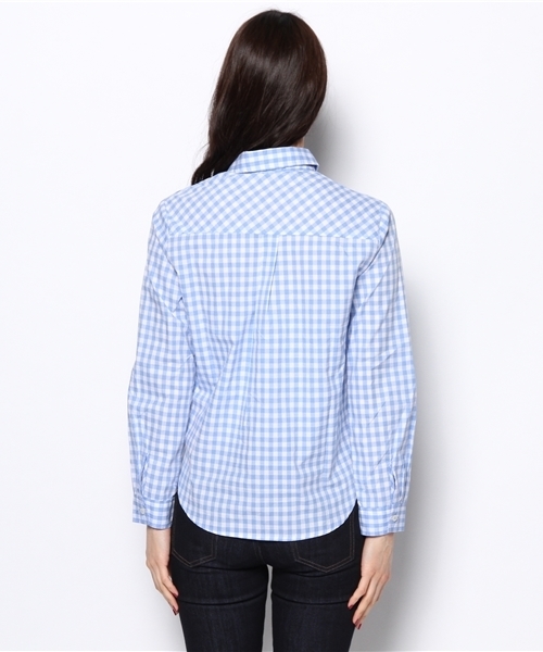 Denime（ドゥニーム）の「ギンガムチェックシャツ（シャツ/ブラウス・レディース・ブラック/ブルー/サックスブルー/ネイビー・FREE）」の9枚目の写真