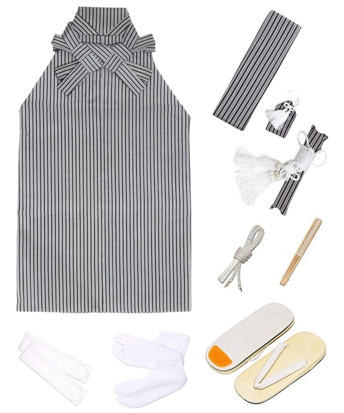 三歳 五歳 七五三 羽織袴 12点セット 黒地紋 くすみ（着物）｜KYOETSU