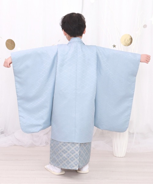 三歳 五歳 七五三 羽織袴 12点セット 黒地紋 くすみ（着物）｜KYOETSU