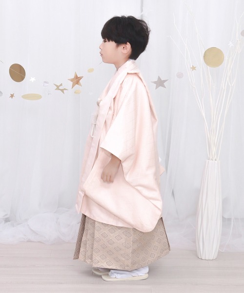 三歳 五歳 七五三 羽織袴 12点セット 黒地紋 くすみ（着物）｜KYOETSU