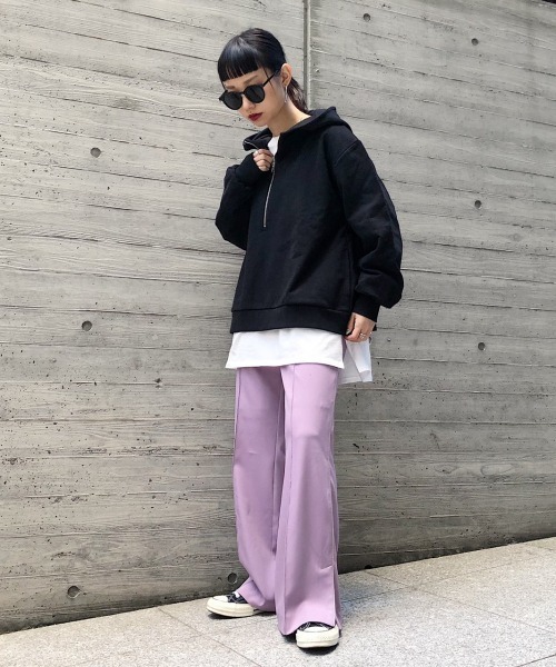 PAGEBOY（ページボーイ）の「パイピングラインフレアパンツ（その他パンツ・レディース・ライトグレー/ブラック/ライトピンク・FREE）」の19枚目の写真