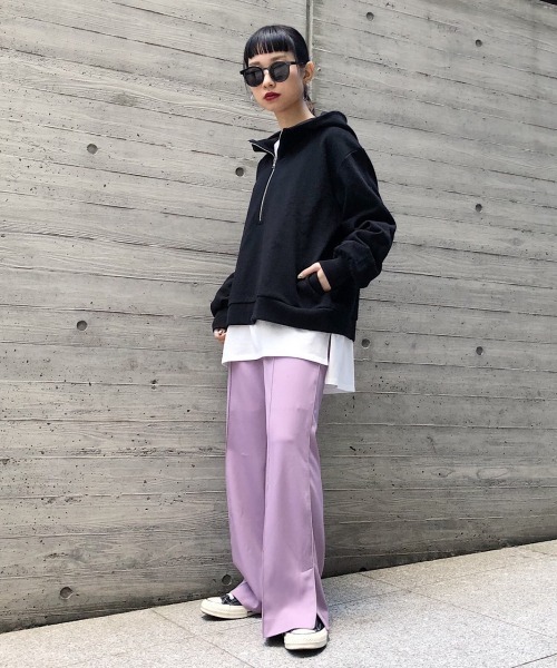 PAGEBOY（ページボーイ）の「パイピングラインフレアパンツ（その他パンツ・レディース・ライトグレー/ブラック/ライトピンク・FREE）」の15枚目の写真