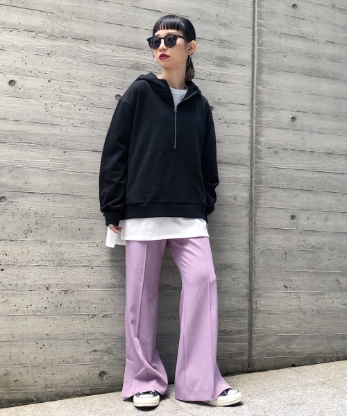 PAGEBOY(ページボーイ)の「ハーフジップウラケパーカー(パーカー・レディース・ブラック/オフホワイト/グリーン系その他/グレイッシュベージュ・FREE)」の18枚目の写真