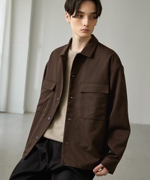 MONO-MART | TRストレッチ スーツ地 オーバーサイズ CPO チェック シャツ ジャケット/ドレープCPOシャツJKT(シャツ/ブラウス)