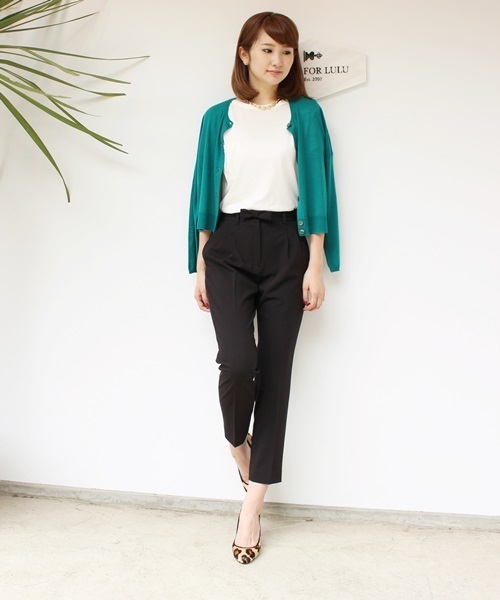 EDIT. FOR LULU（エディットフォールル）の「◆ショートボクシーカーディガン（ニット/セーター・レディース・グレー/グリーン/ネイビー/ピンク・FREE）」の19枚目の写真