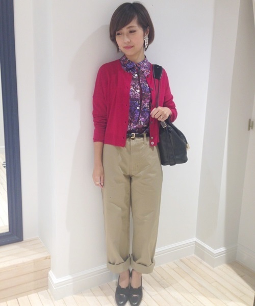 EDIT. FOR LULU（エディットフォールル）の「◆ショートボクシーカーディガン（ニット/セーター・レディース・グレー/グリーン/ネイビー/ピンク・FREE）」の20枚目の写真