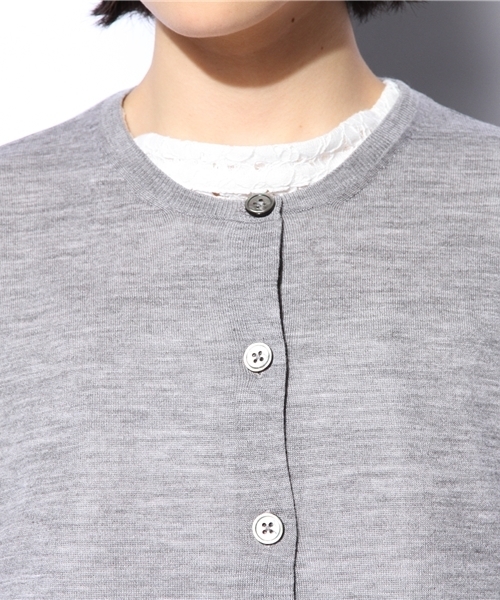 EDIT. FOR LULU（エディットフォールル）の「◆ショートボクシーカーディガン（ニット/セーター・レディース・グレー/グリーン/ネイビー/ピンク・FREE）」の13枚目の写真