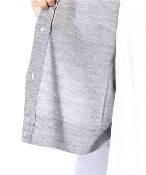 EDIT. FOR LULU（エディットフォールル）の「◆ショートボクシーカーディガン（ニット/セーター・レディース・グレー/グリーン/ネイビー/ピンク・FREE）」の15枚目の写真