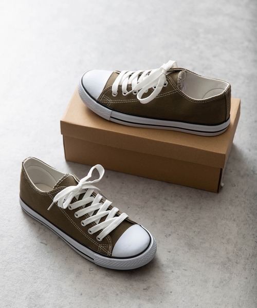 welleg（ウェレッグ）の「2タイプ選べる キャンパススニーカー 紐ありver.（スニーカー・レディース・ネイビー/アイボリー/ベージュ系その他/カーキ/マスタード/ベージュ/グレー/ブラック/ダークグレー/パイソン/レオパード/ブラック系その他・S/L/M/XS/3L/LL）」の8枚目の写真