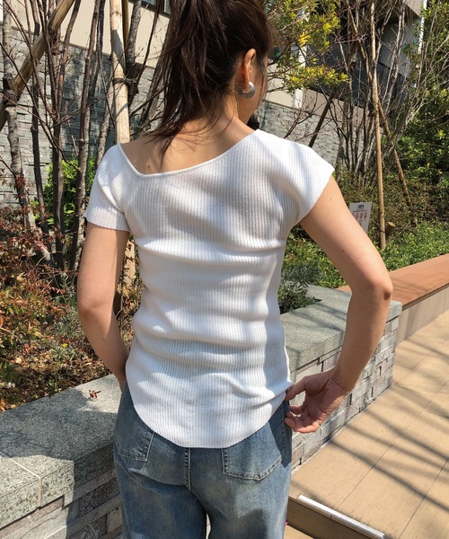 meJane(ミージェーン)の「ワンショルダー/サマーニットトップス(ニット/セーター・レディース・ホワイト/ブラック/ブラウン/ベージュ/カーキ・FREE)」の17枚目の写真