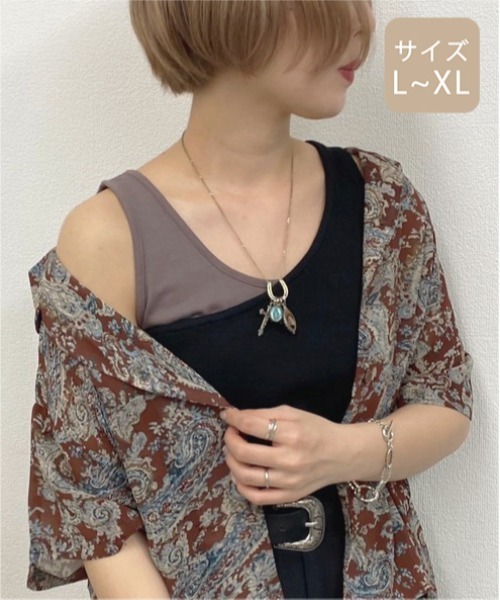 apres jour mignon(アプレジュールミニョン)の「【大きいサイズ】レイヤードタンクトップ【ZOZOTOWN限定アイテム】(タンクトップ・レディース・カーキ/ダークブルー/アイボリー/ダークブラウン/ブラック・X-LARGE)」の11枚目の写真