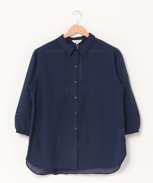 McGREGOR(マックレガー)の「先染めシャンブレーロングシャツ(シャツ/ブラウス・レディース・ライトブルー/ネイビー・M/L)」の5枚目の写真