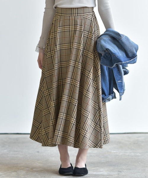 rps（アールピーエス）の「先染めロングスカート（スカート・レディース・ベージュ/ブラウン/ダークベージュ・M）」の3枚目の写真