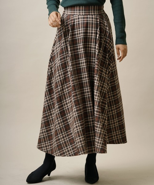 rps（アールピーエス）の「先染めロングスカート（スカート・レディース・ベージュ/ブラウン/ダークベージュ・M）」の2枚目の写真