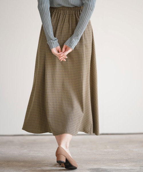 rps（アールピーエス）の「先染めロングスカート（スカート・レディース・ベージュ/ブラウン/ダークベージュ・M）」の6枚目の写真