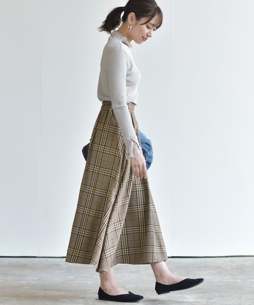 rps（アールピーエス）の「先染めロングスカート（スカート・レディース・ベージュ/ブラウン/ダークベージュ・M）」の7枚目の写真