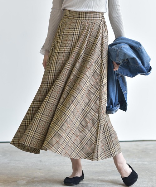 rps（アールピーエス）の「先染めロングスカート（スカート・レディース・ベージュ/ブラウン/ダークベージュ・M）」の8枚目の写真