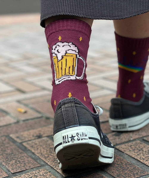 ALDIES（アールディーズ）の「Beer Sox / ビアーソックス（ソックス/靴下・メンズ・バーガンディー/ブルーグリーン/ブラック・MENS/WOMENS）」の3枚目の写真