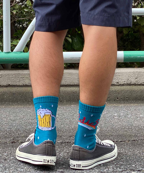 ALDIES（アールディーズ）の「Beer Sox / ビアーソックス（ソックス/靴下・メンズ・バーガンディー/ブルーグリーン/ブラック・MENS/WOMENS）」の2枚目の写真