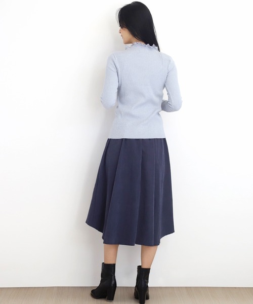 Amulet(アミュレット)の「レース付ハイネックリブニットトップス(ニット/セーター・レディース・ブルー/ワイン/グレー/ブラック/ホワイト/グレー系その他・M/L/XL)」の14枚目の写真
