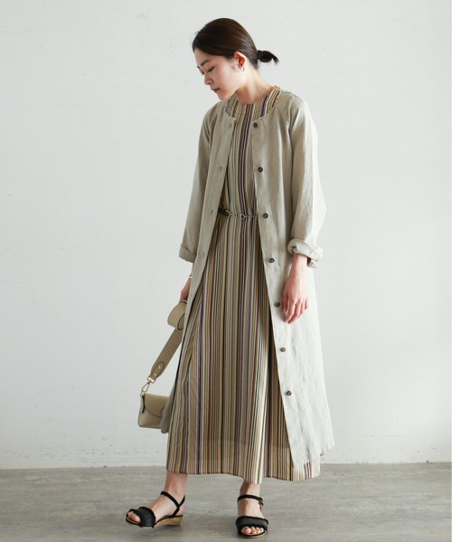 ノンブルアンペール  ロングワンピース NOMBRE IMPAIR（ノンブルアンペール）の「ツートーンホースPT