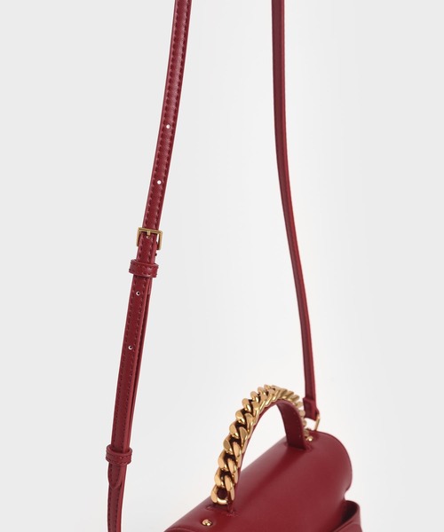 チャールズ&キース　ボウバックル チェーントップハンドルバッグ CHARLES & KEITH ボウバックル チェーントップハンドルバッグ
